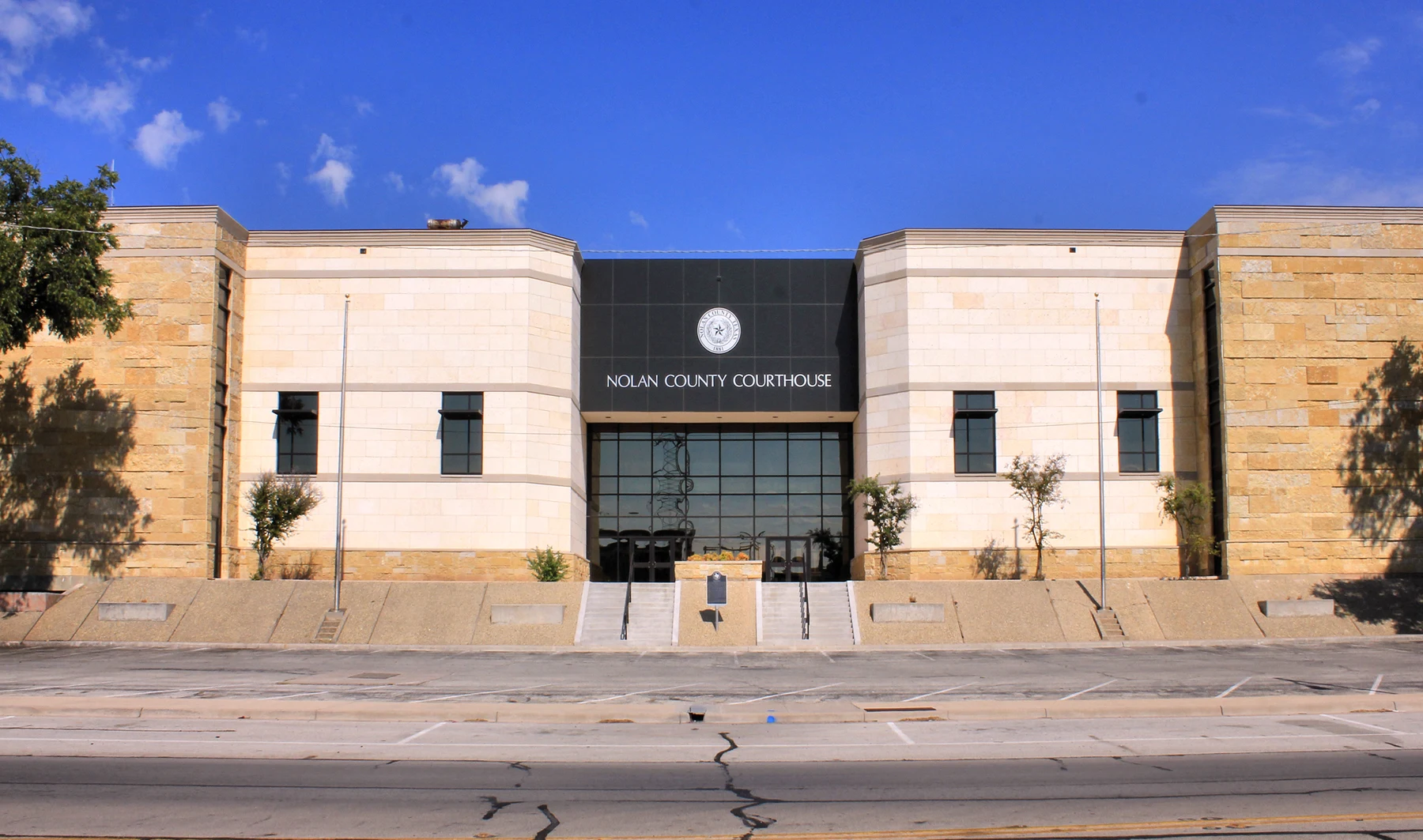 The Nolan County Courthouse in Sweetwater, Texas, United States was built in 1977.
