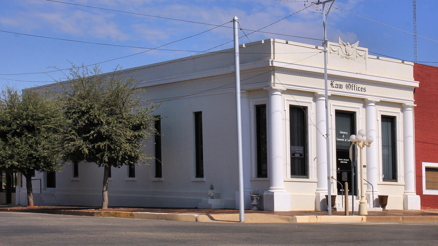 The First National Bank Building in Sweetwater, Texas, United States. The building was listed on the National Register of Historic Places on May 26, 1983.