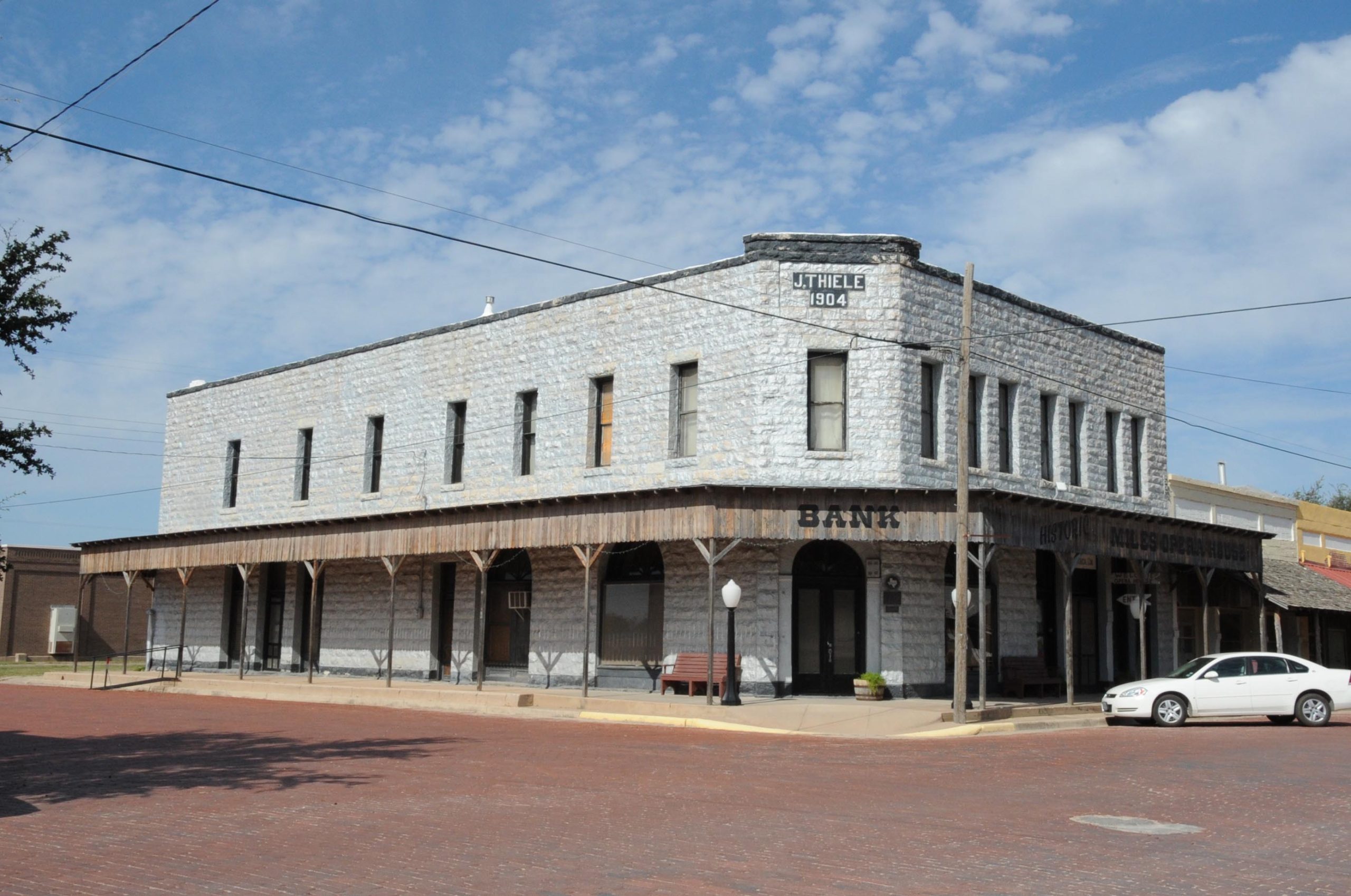 AKA HOTEL MILES AND MILES OPERA HOUSE; BUILT IN 1904 BY JOE THIELE A RANCHER; FIRST FLOOR WAS A BANK AND THE SECOND FLOOR AN OPERA HOUSE.. LATER IT BECAME A DRY GOODS STORE, HOTEL, POST OFFICE AND A BANK AGAIN This is an image of a place or building that is listed on the National Register of Historic Places in the United States of America . Its reference number is 76002061 ( Wikidata ).