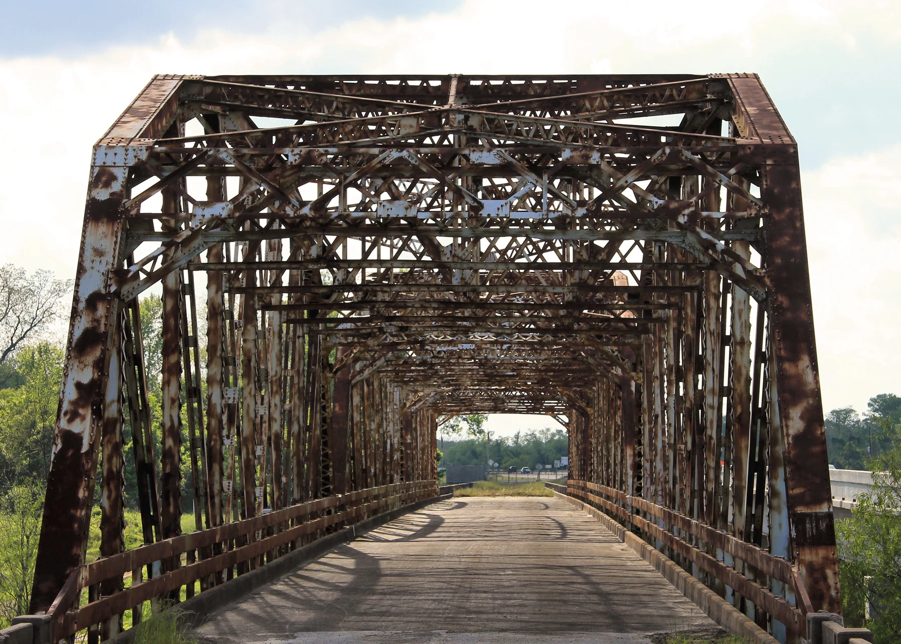 State Highway 3 Bridge at the Trinity River near Liberty, Texas, United States. The bridge was listed on the National Register of Historic Places on October 10, 1996