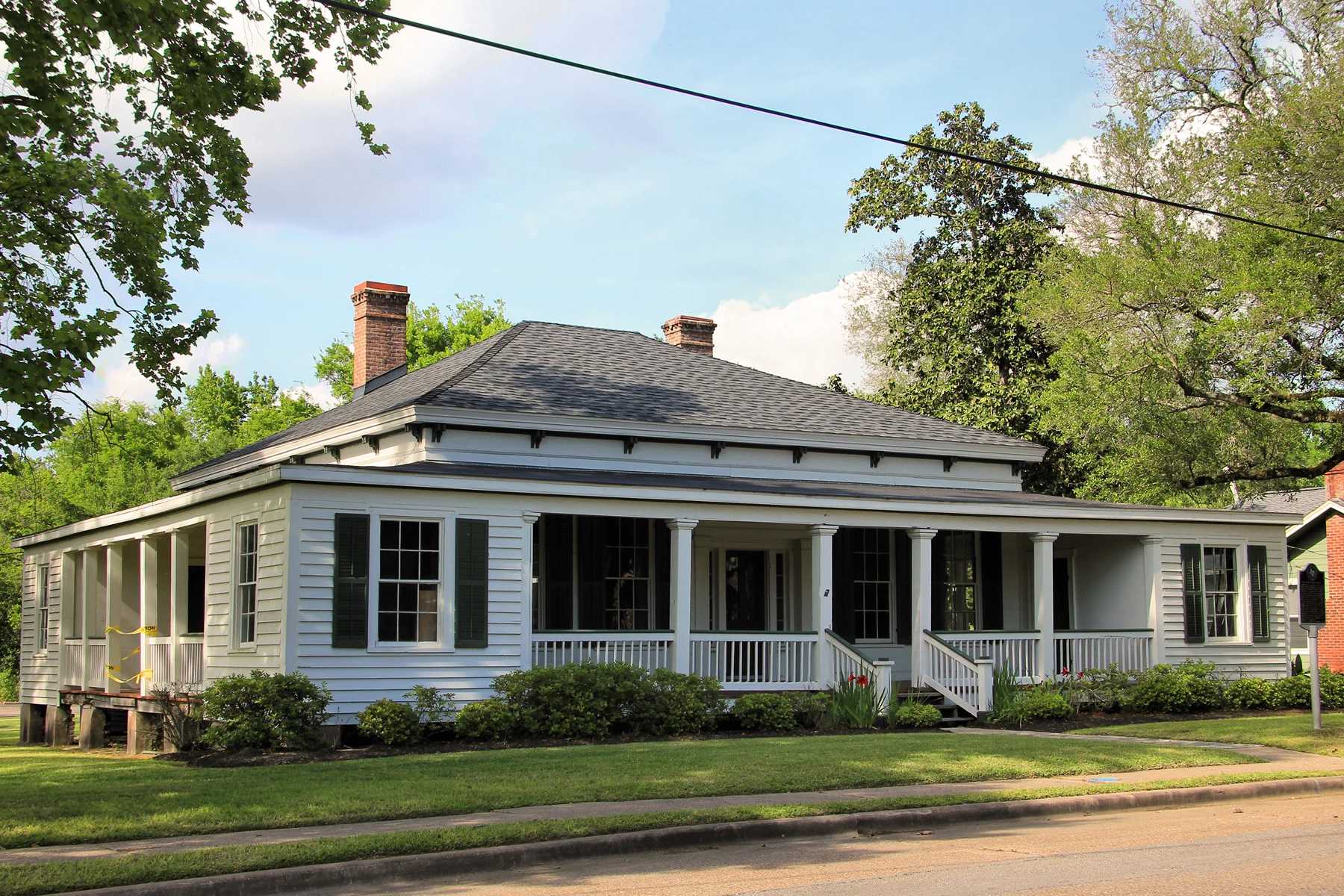 The Cleveland Partlow House in Liberty, Texas, United States. The house was designated a Recorded Texas Historic Landmark in 1962 and listed on the National Register of Historic Places on February 16, 1984.