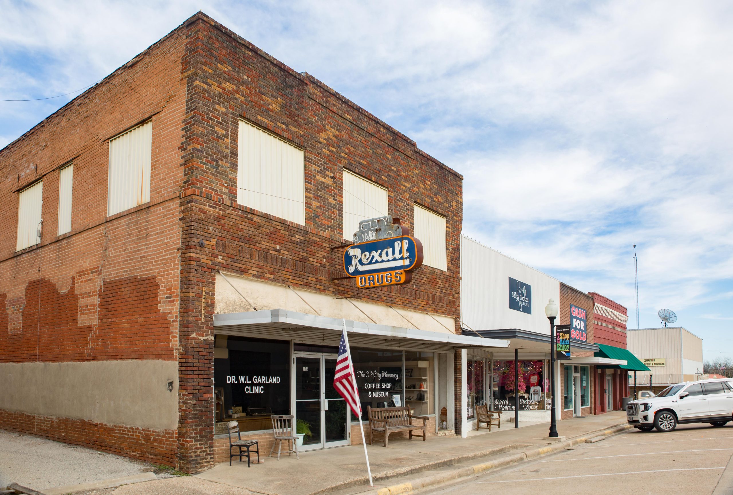 Rexall Drug Store and Coffee Shop in downtown Grand Saline, Texas