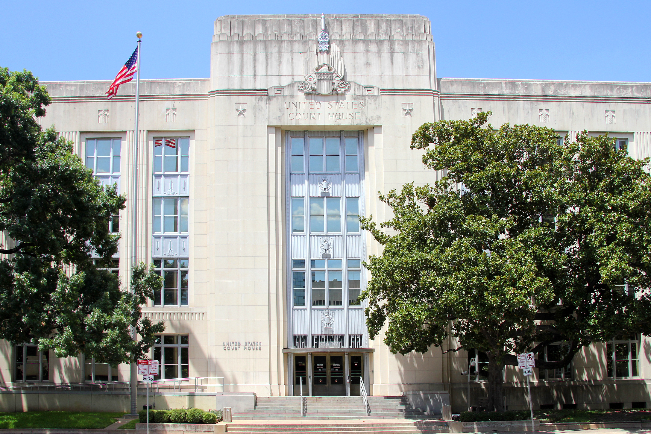 The former United States Courthouse in downtown Austin, Texas, United States was built in 1935 with funding provided by the Public Works Administration . The firm of C.H. Page & Son of Austin designed the building. The courthouse was listed on the National Register of Historic Places on April 25, 2001.
