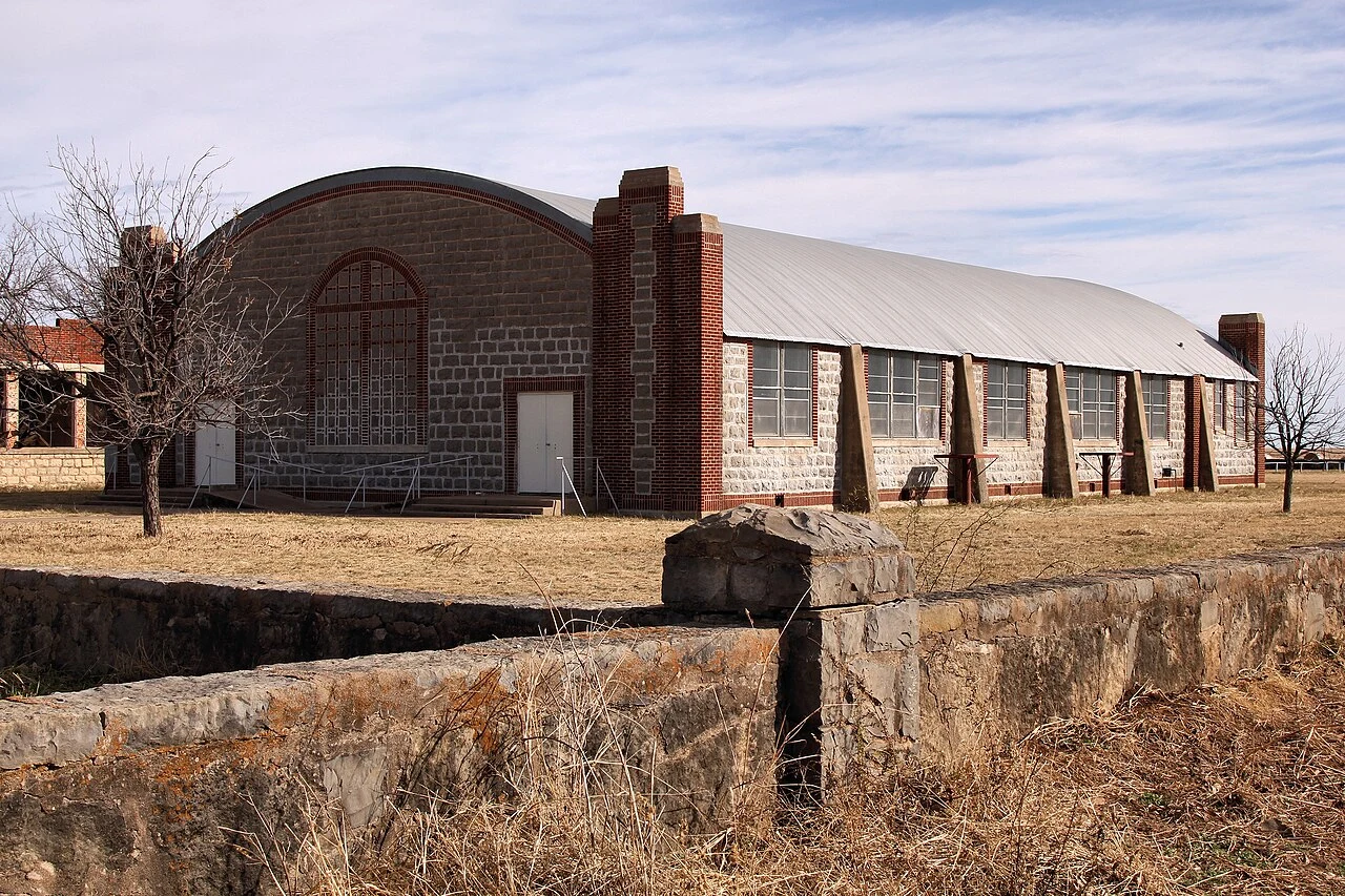 The Works Progress Administration built the Hartgrove Gymnasium in Millersview, Texas, United States between 1938 and 1939.