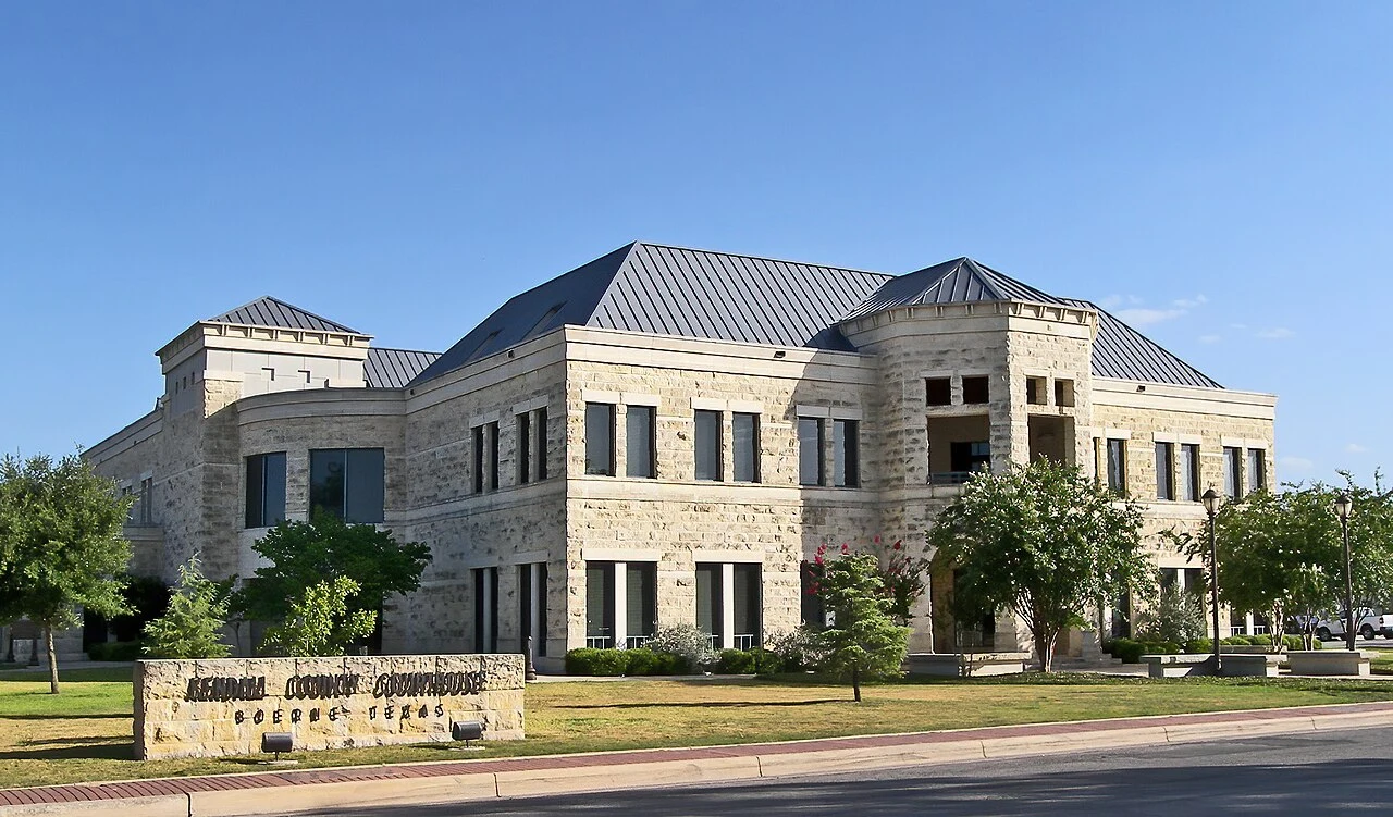 The current Kendall County Courthouse located in Boerne, Texas, United States was built in 1998.