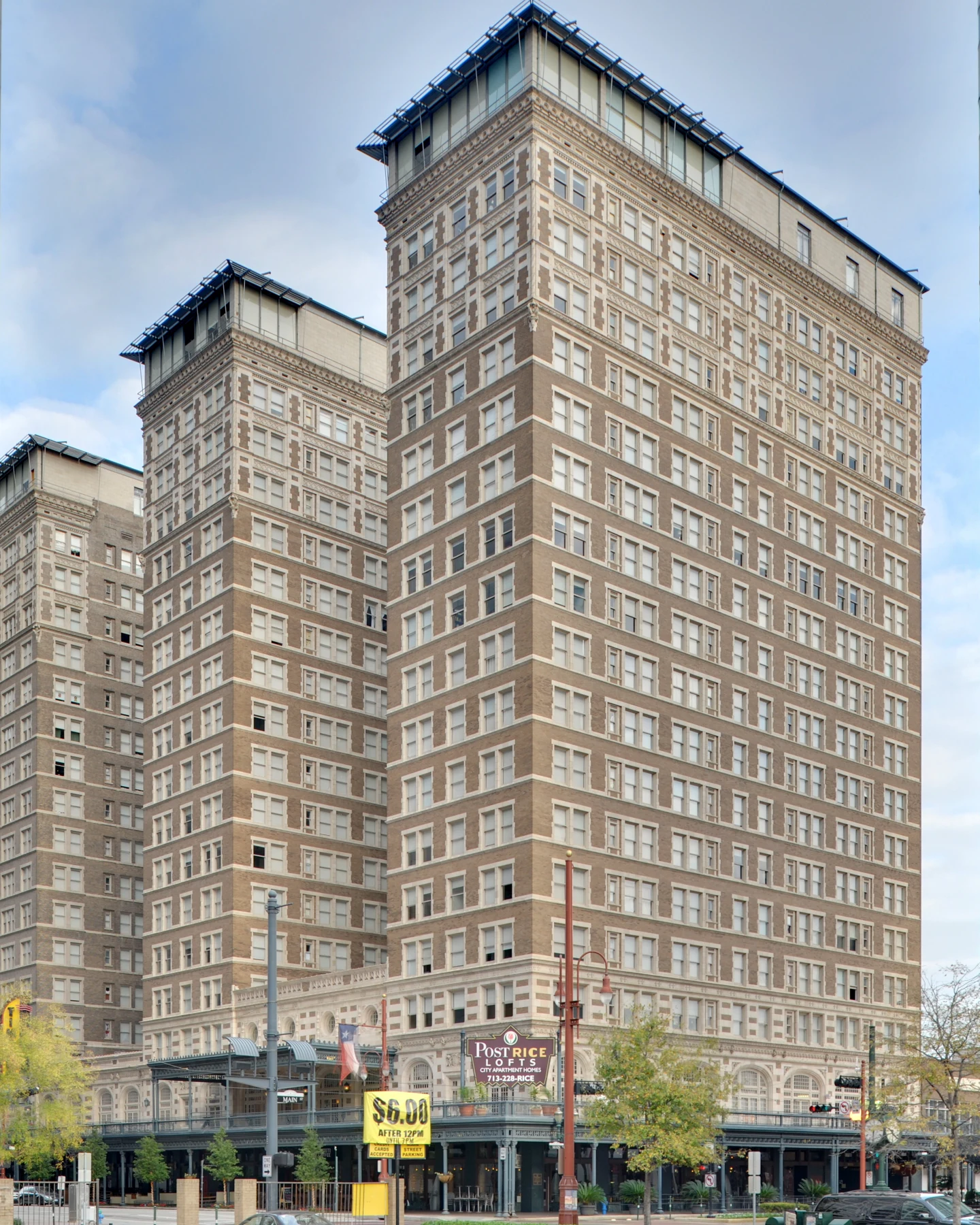 Rice Hotel, on the corner of Main and Texas Streets, Houston (Texas, USA) is listed in the National Register of Historic Places, United States Department of the Interior.