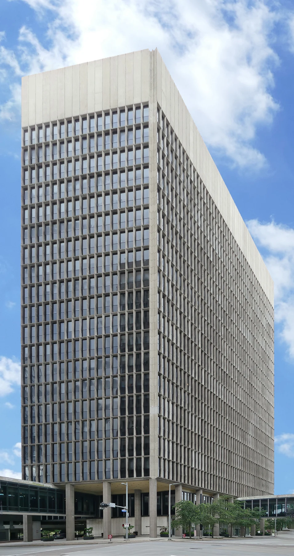 500 Jefferson was the first building in Cullen Center to be developed. 500 Jefferson, which opened in 1962, has offices of KBR. In addition, at one time Suite 1600 had the Houston Fire Department Records Department and the law firm Lapin & Landa LLP Cullen Center features pedestrian skybridges, barber shop/hair salon, pizza shop, and full service Post Office. There are 2 floors below grade and storage space is available. Situated on eight city blocks, 14 acres, in downtown Houston, bounded by Calhoun, Brazos, Bell, and Milam streets. The property also features The Whitehall Hotel, with 325 rooms. There is direct auto access from metropolitan and suburban areas by urban thoroughfares and freeway systems. Pedestrians can access Cullen Center buildings from the concourse level skywalks and the downtown tunnel system. Other amenities: banking, card-key access, conferencing facility, convenience store, Energy Star labeled, on-site management, restaurant, security system