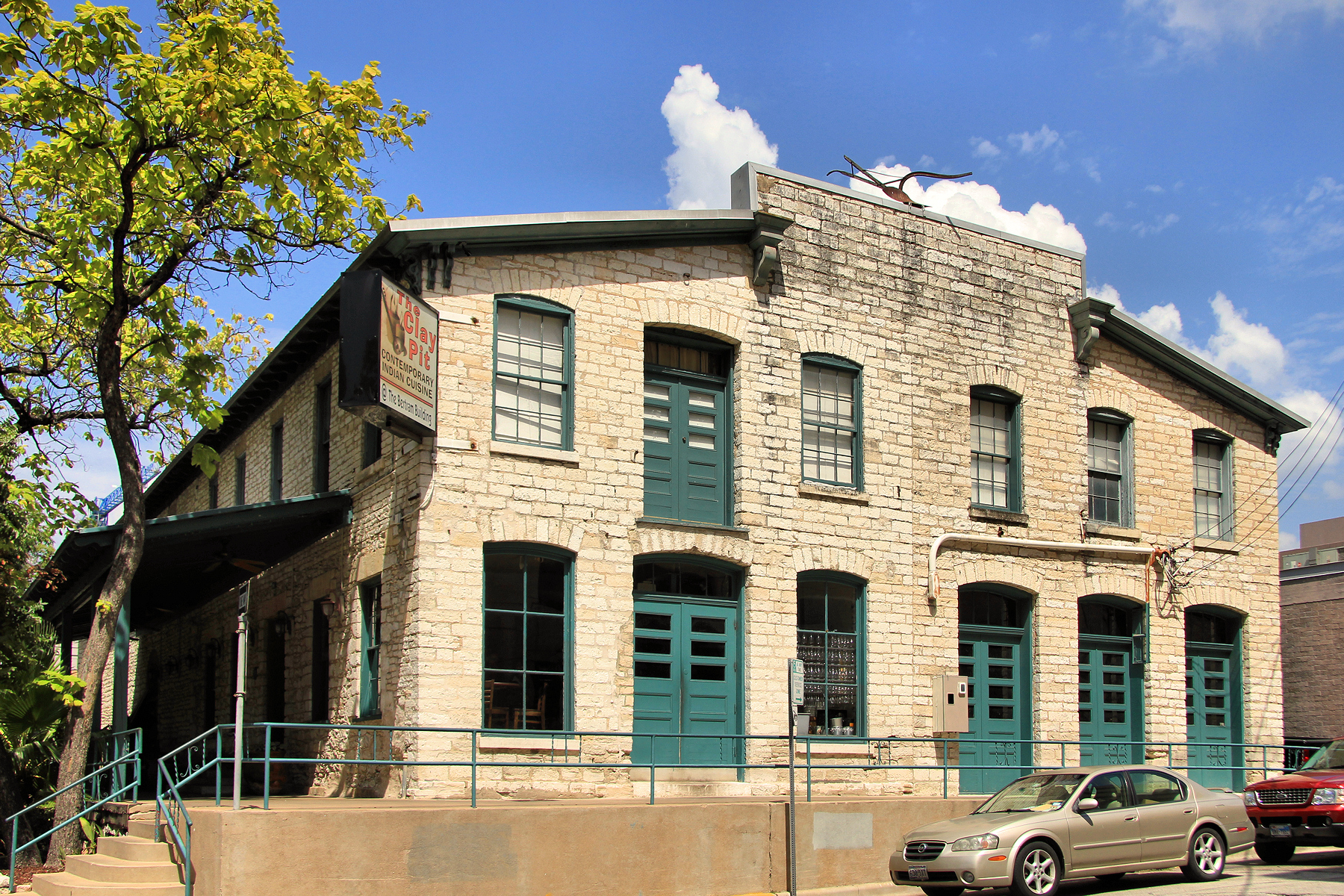 The Bertram Building, housing the Clay Pit Restaurant, in Austin, Texas, United States. The building was listed on the National Register of Historic Places on August 28, 2012.