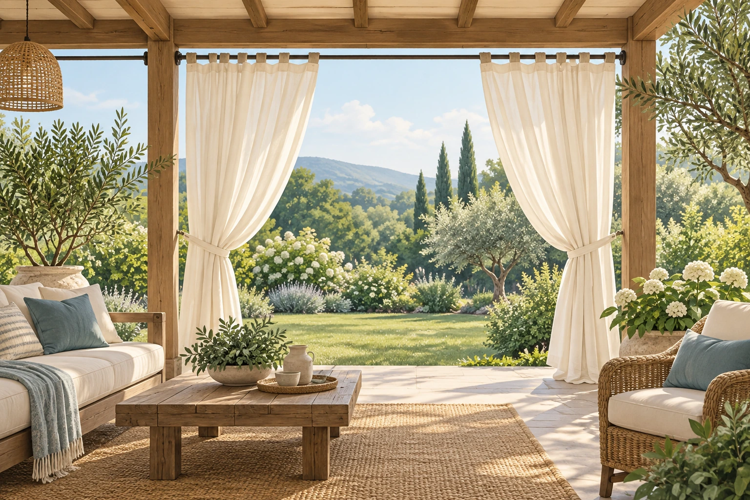 1 BG Double C Canvas Custom Patio Curtains