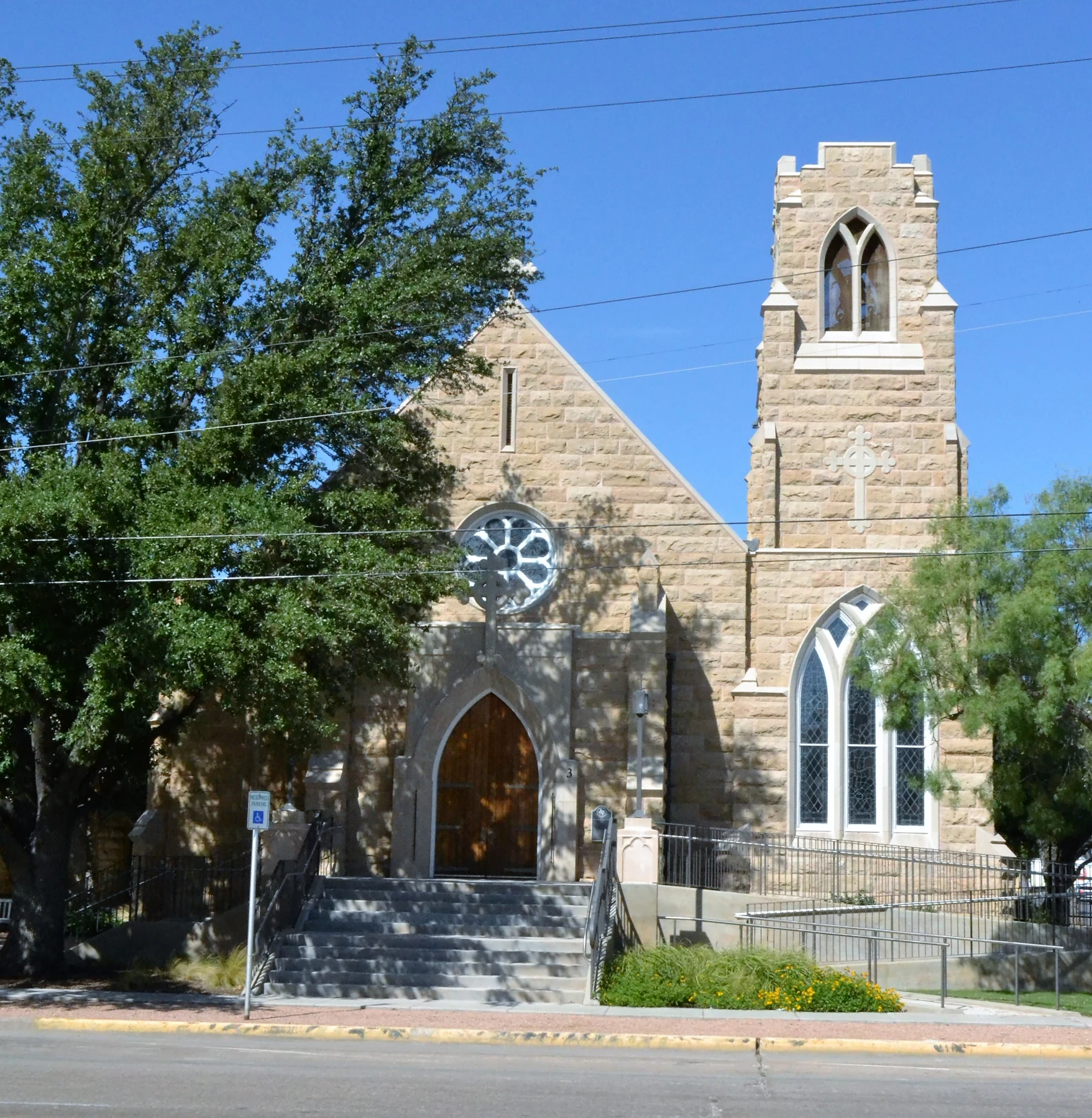 The Emmanuel Episcopal Church in San Angelo, Texas. Listed on the National Register of Historic Places.