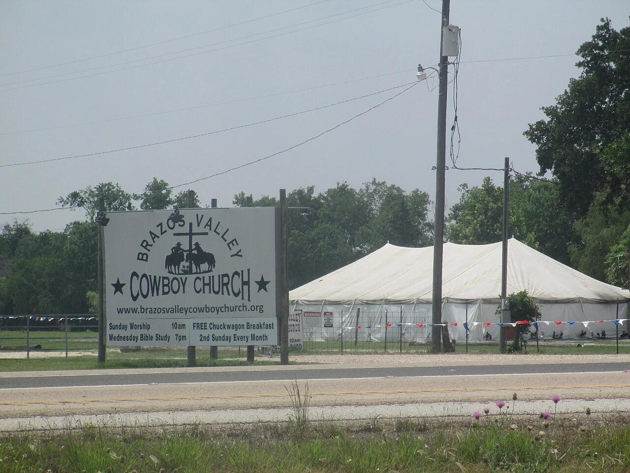 I took photo of Brazos Valley Cowboy Church east of Bryan, TX, with Canon camera.