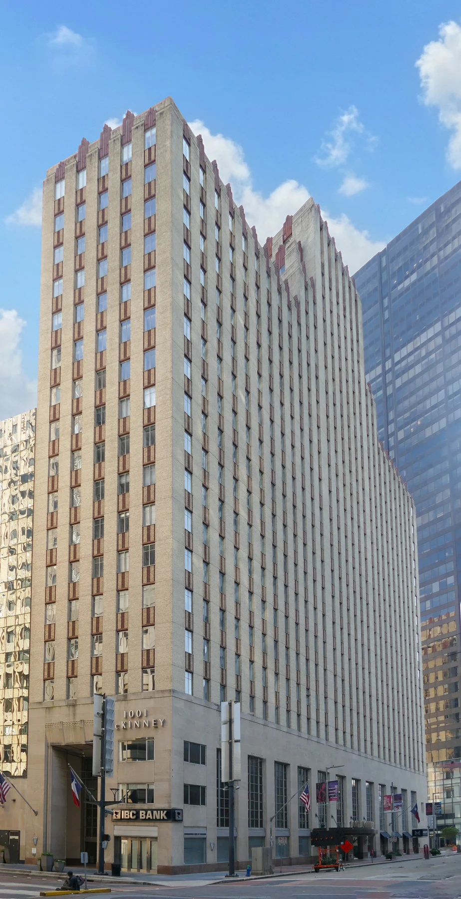 During the early years of the twentieth century, Houston gained economic maturity with a rapid rise in bank deposits, the full development of its railroads and ship channel, the discovery of nearby oil fields, and a municipal government supportive of progressive and civic growth. The burgeoning growth of City National Bank, represented by the construction of a new building in 1947, reflects the economic prosperity of post-War Houston. The bank played an important role in the stimulation of that economy. The City National Bank building is most strongly associated with Judge James A. Elkins', the bank's president, role in Houston banking. Elkins' exceptional significance in the development of high finance in Houston makes its period of significance extend to 1956 to encompass the full length of occupation of the building by the City National Bank. A formidable influence upon the post-war skyline of Houston and a representation of Alfred Finn's later skyscraper design, the building is in the National Register of Historic Places in the area of architecture of local significance.