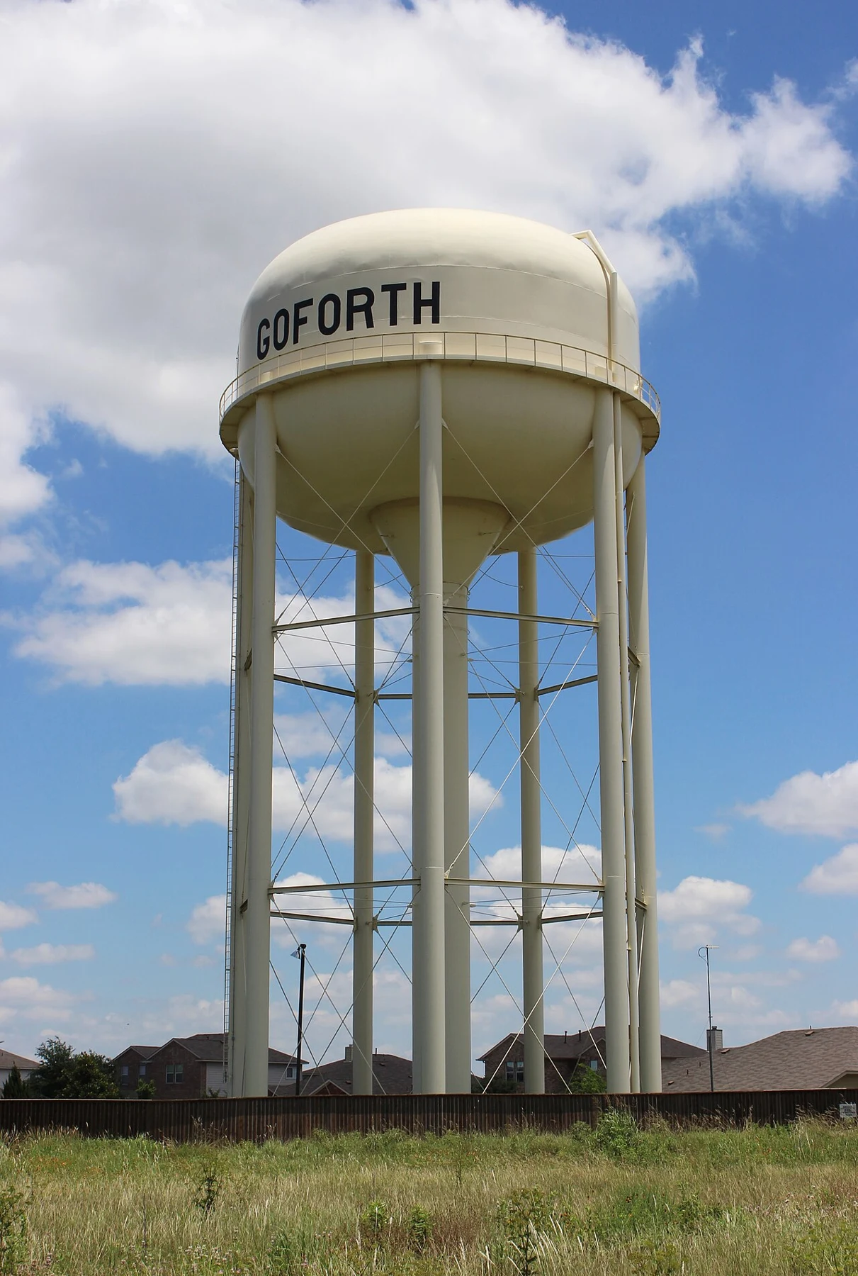 Water tower in Goforth, Texas