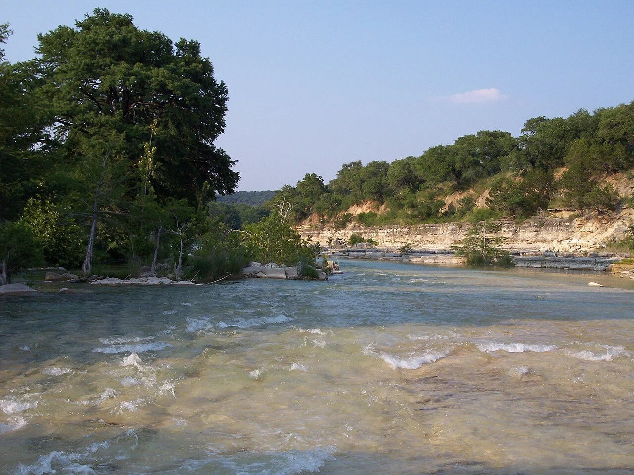 The Blanco River in Hays County , Texas