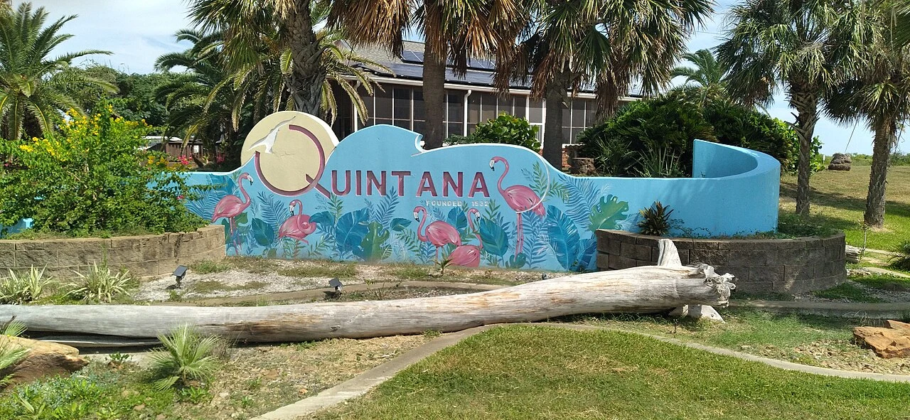 Quintana Texas Unites States welcome sign