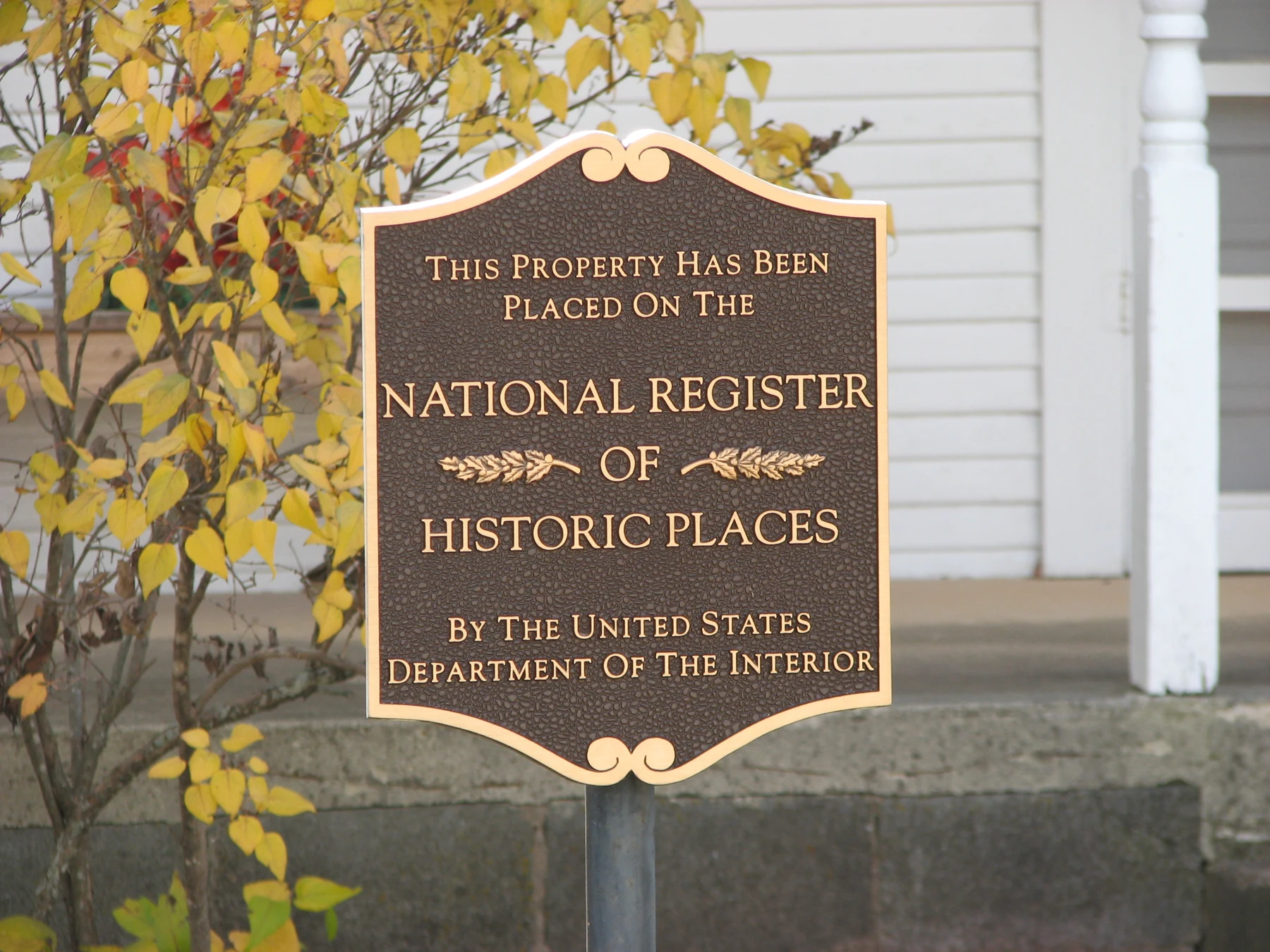 National Register of Historic Places plaque outside the Robert E. Howard Museum.