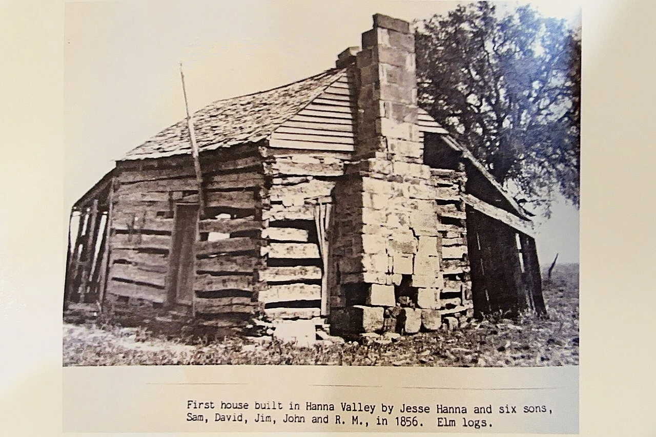 First house built in Hanna Valley, Mills County, Texas