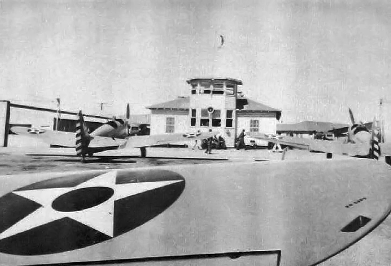 Coleman Municipal Airport - Fairchild PT-19s facing Post Operations