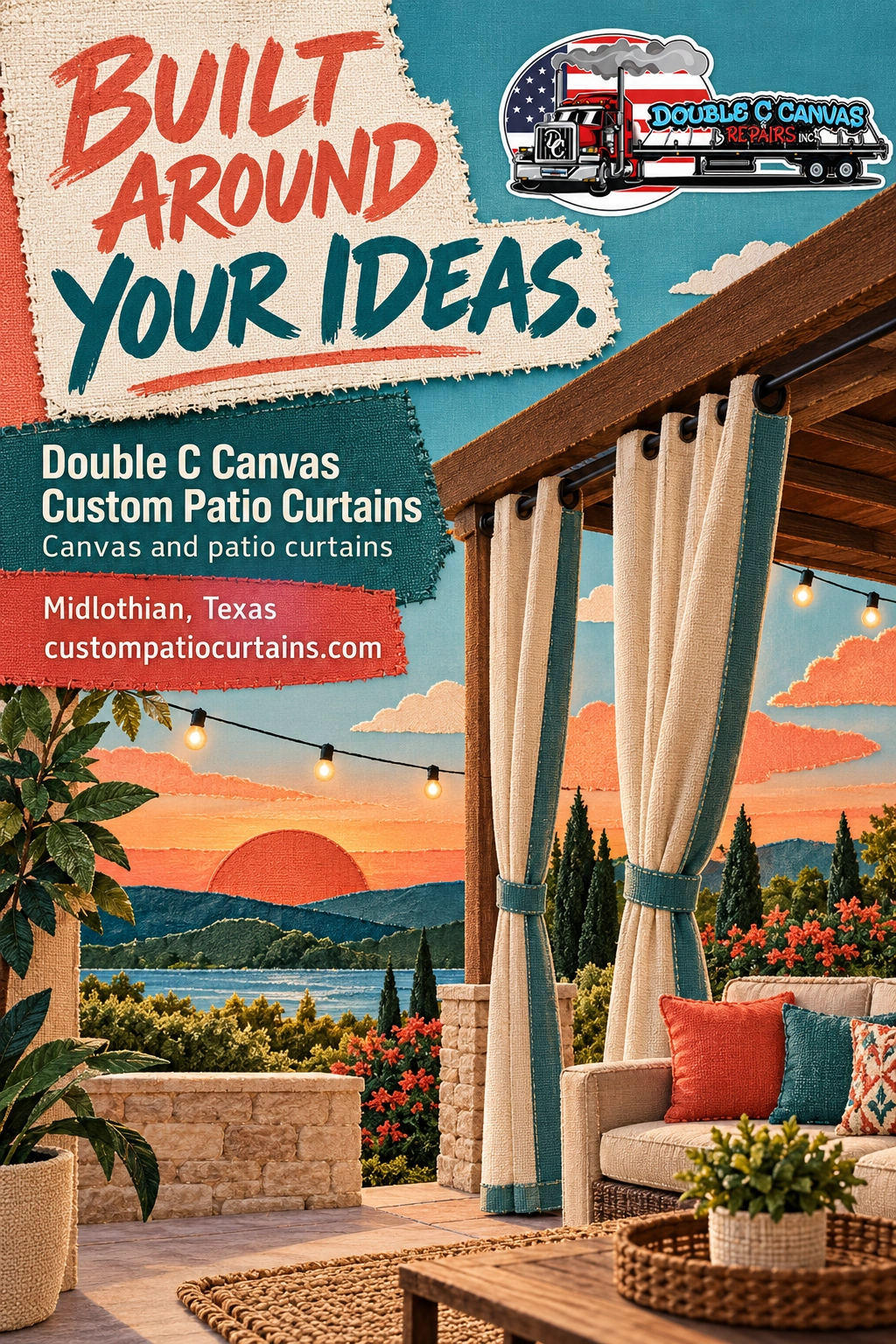 2 Portrait Double C Canvas Custom Patio Curtains (3)
