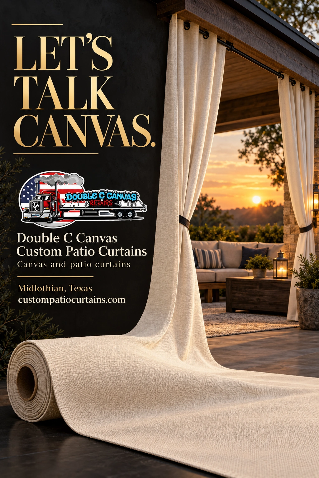 2 Portrait Double C Canvas Custom Patio Curtains (4)