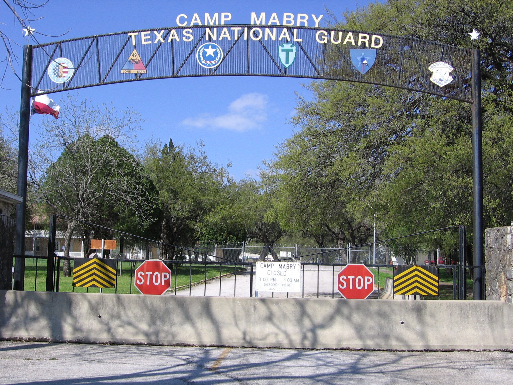 Pre-9/11 Entrance to Camp Mabry in Austin, Texas, USA