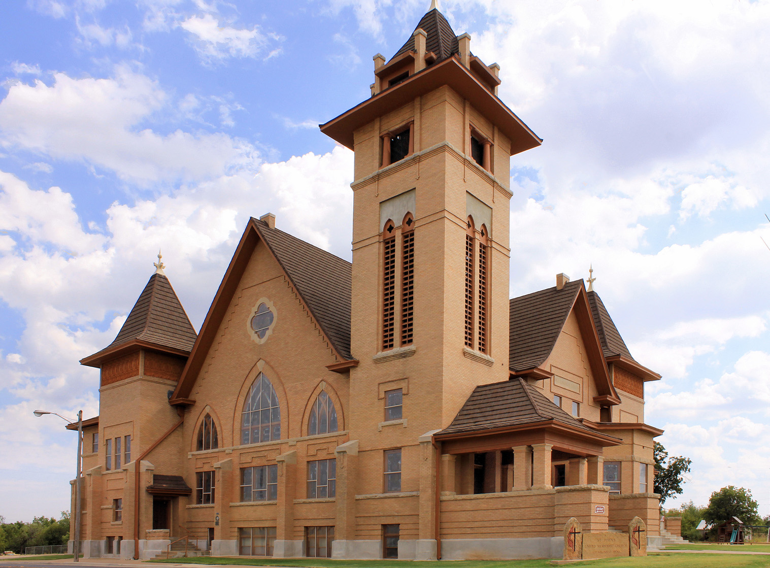 St. John's Methodist Church in Stamford, Texas, United States. The church was built in 1910 and listed on the National Register of Historic Places on September 24, 1986.