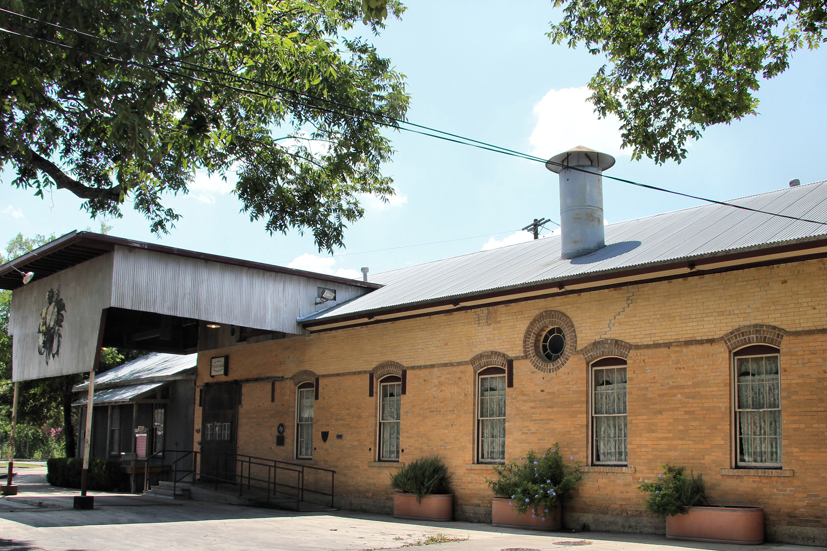 The Farmers Union Gin Company former cotton gin in San Marcos, Texas, United States. The building has been converted to a restaurant. The building was designated a Recorded Texas Historic Landmark in 1981 and listed on The National Register of Historic Places on August 26, 1983.