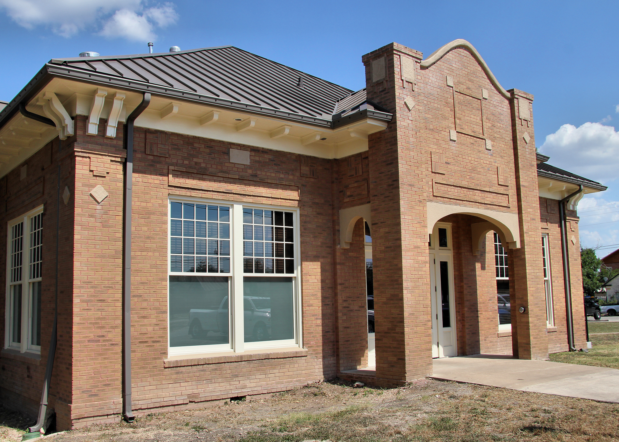 The former Kyle City Hall in Kyle, Texas, United States. The building was listed on The National Register of Historic Places on May 22, 2002.