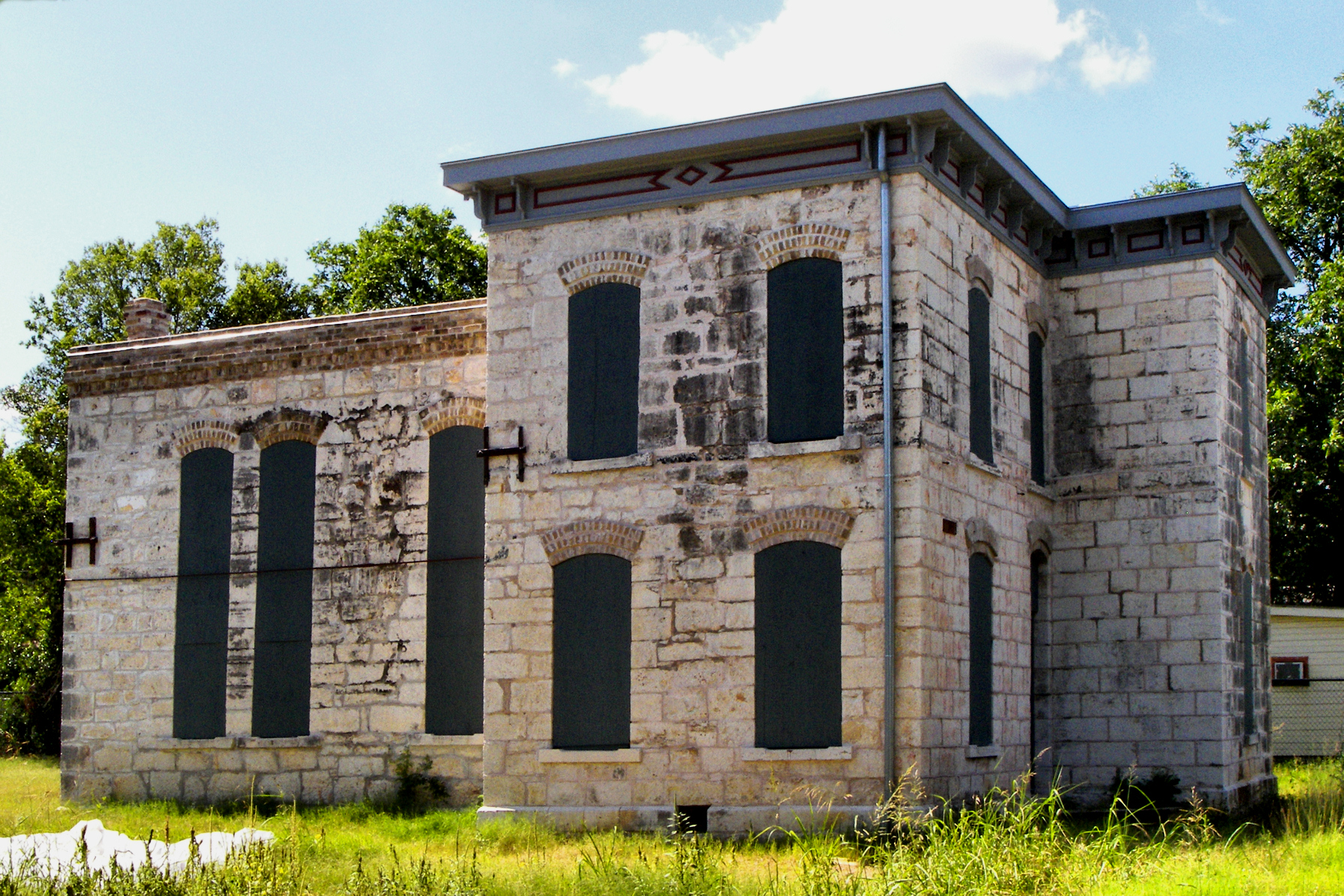 The former Hays County Jail in San Marcos, Texas, United States. The building was listed on the National Register of Historic Places on August 26, 1983.