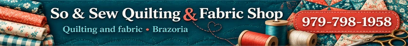 So & Sew Quilting & Fabric Shop — Banner
