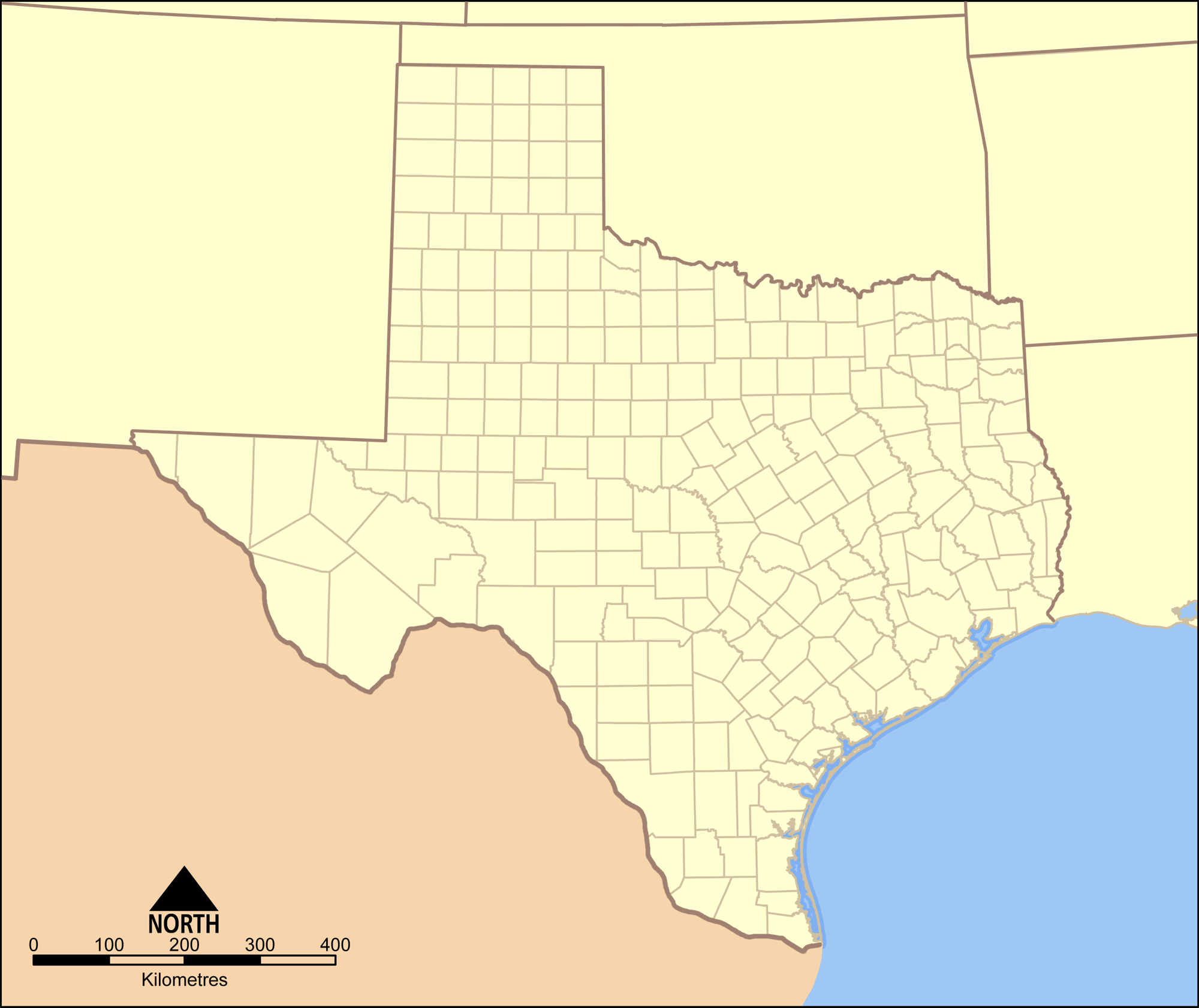 Texas county map